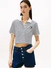 Tommy Hilfiger TJW CRP BADGE SS POL, 0FC Beyaz Kadın T-Shirt & Polo