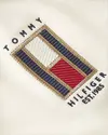 Tommy Hilfiger VERTICAL FLAG HOODY Erkek Krem  Sweatshirt