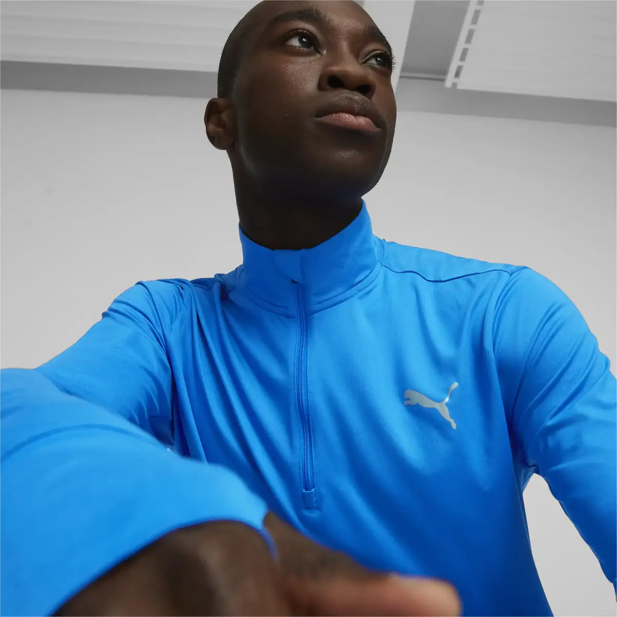 Puma RUN FAVORITE 1/4 ZIP M Mavi Erkek Fermuarlı Koşu/Performans Sweatshirt