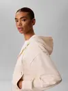 Calvin Klein LS MONOGRAM TERRY CR Krem Kadın Fermuarlı Kapüşonlu Sweatshirt