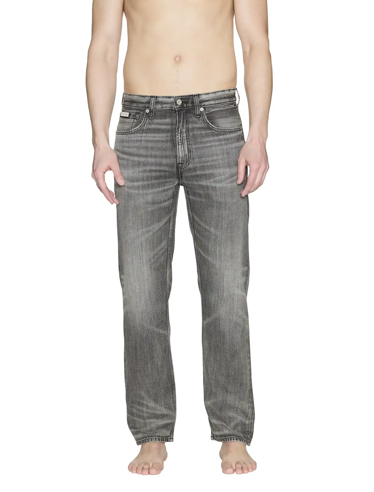 Calvin Klein 90S STRAIGHT METEORITE TENCEL JE Erkek Gri Kot Pantolon