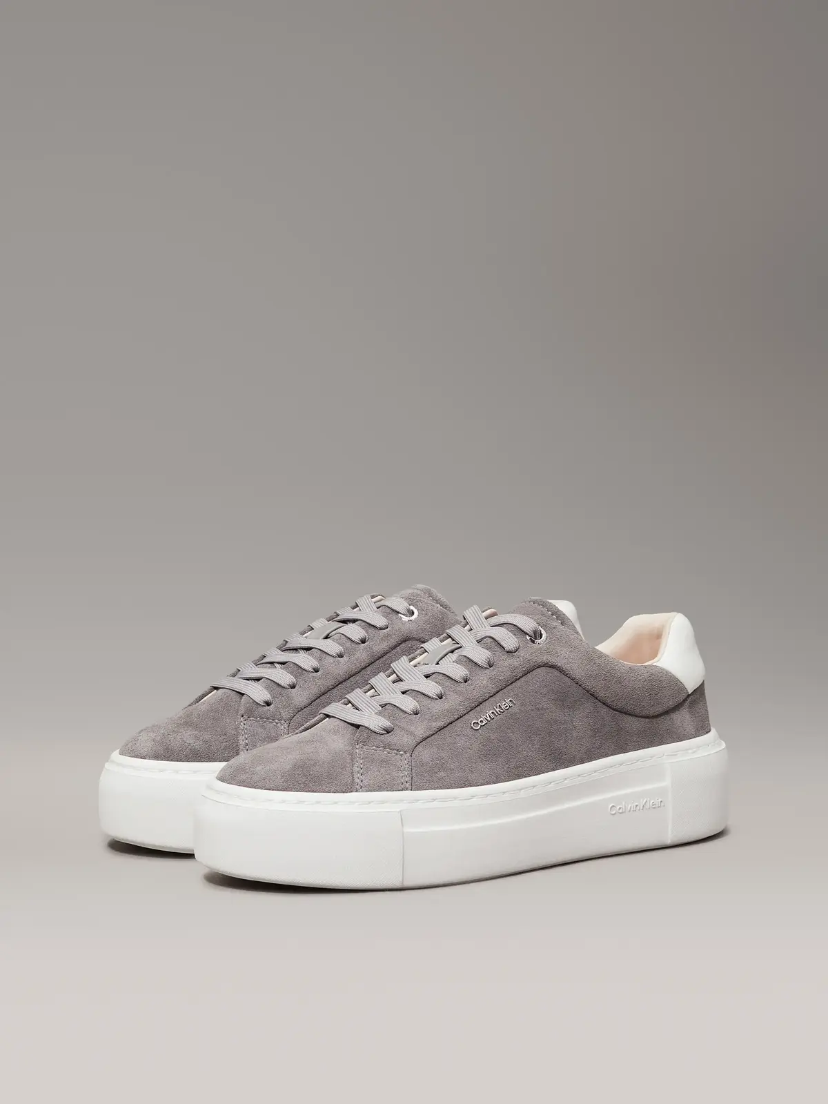 Calvin Klein FLATFORM CUP LACE UP, 0IW Gri Kadın Spor Ayakkabı & Sneaker