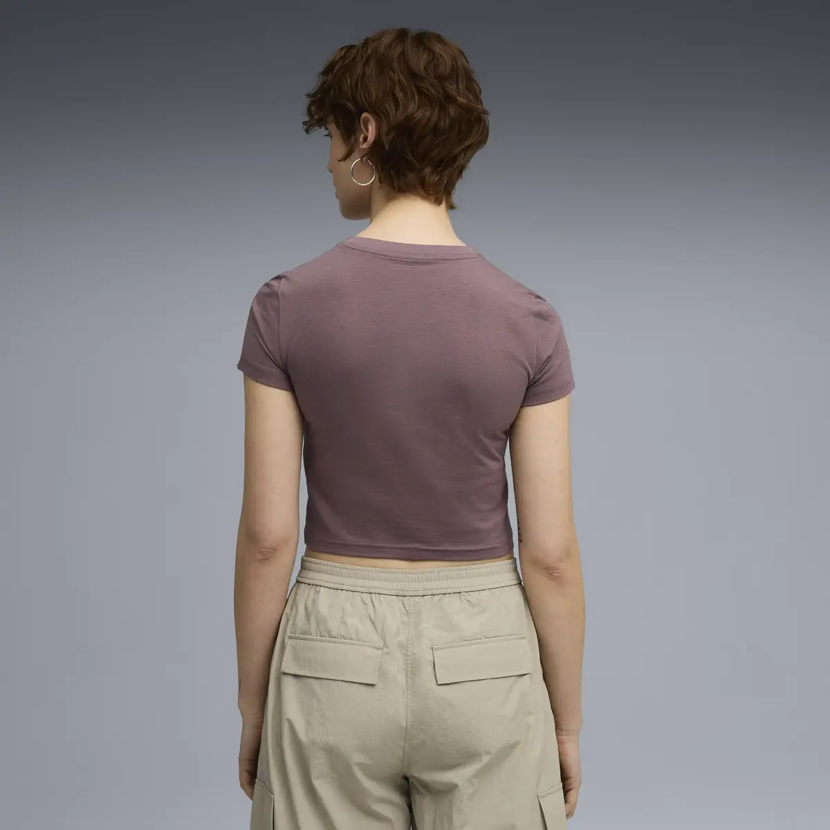 Puma WARDROBE ESS Baby Tee Kahverengi Kadın T-Shirt