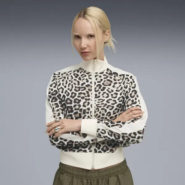 Puma T7 LEO LUXE AOP Track Jacket Gri Kadın Ceket