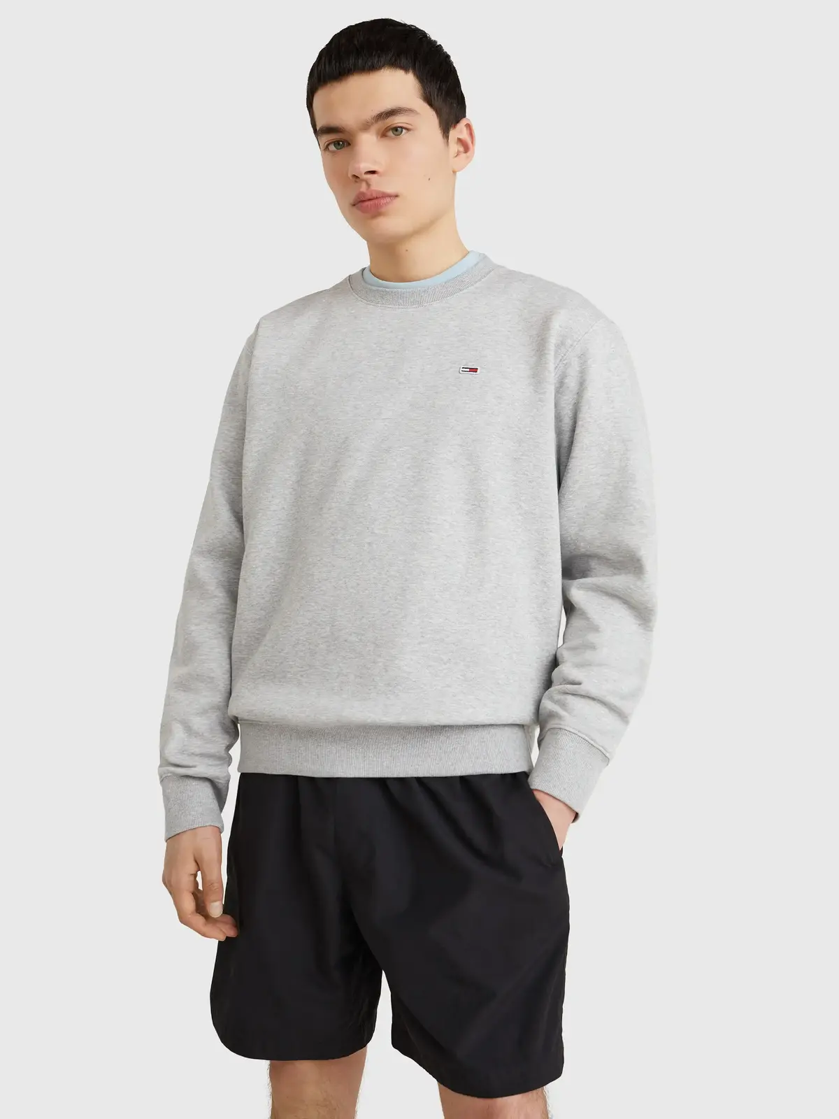Tommy Hilfiger  TJM REGULAR FLEECE C Erkek Gri Sweatshirt