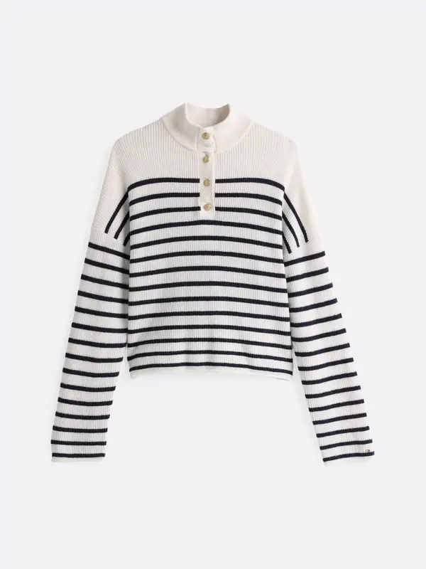 Tommy Hilfiger GOLD BUTTON POLO LS, 0FF Beyaz Kadın Kazak