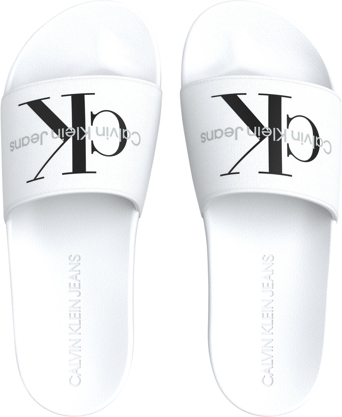 Calvin Klein SLIDE MONOGRAM CO Erkek Beyaz Terlik