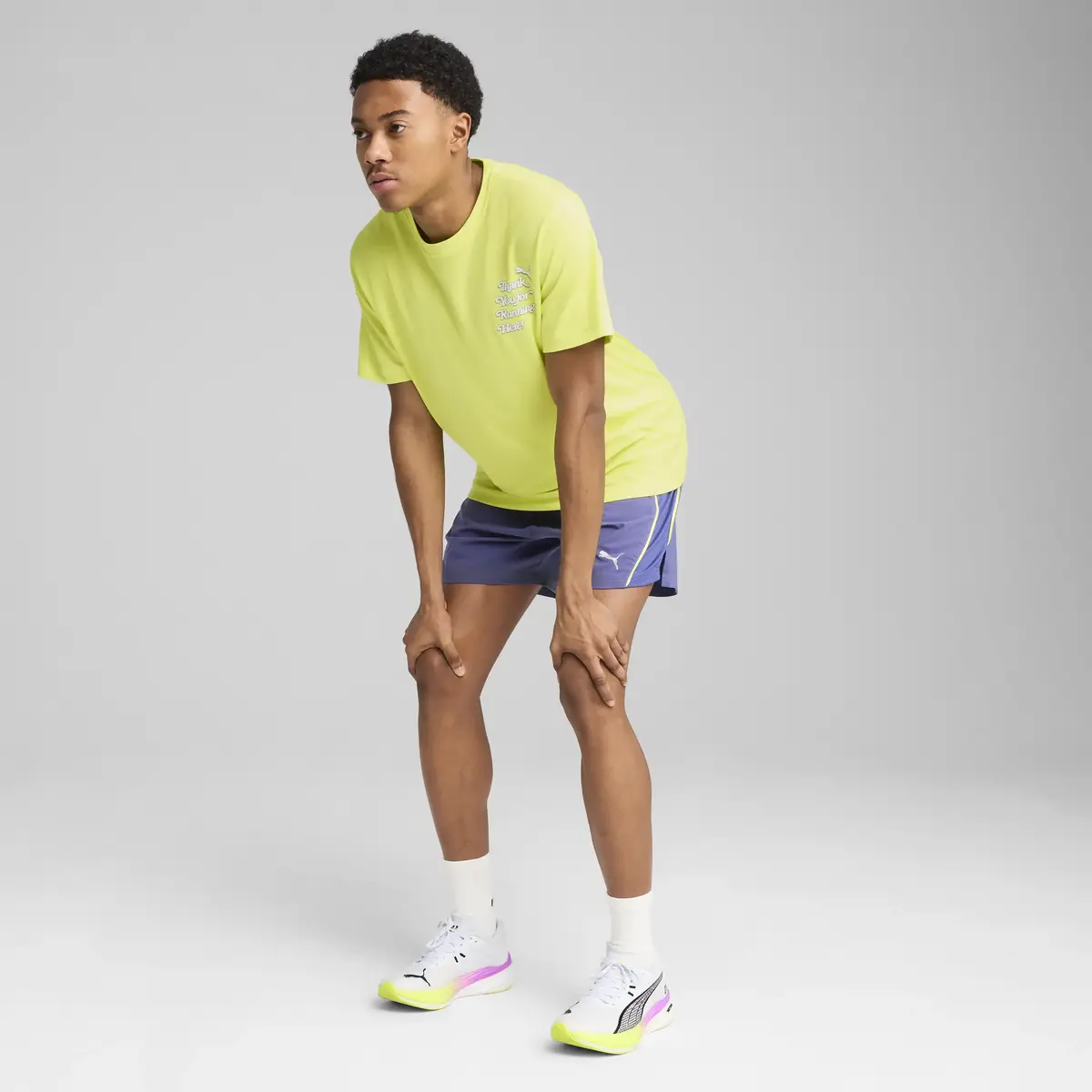 Puma GRAPHICS RUNNING SLOGAN TEE Erkek T-Shirt & Polo