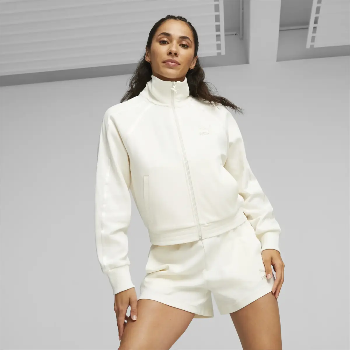 Puma T7 Track Jacket Warm White Beyaz Kadın Hoodie