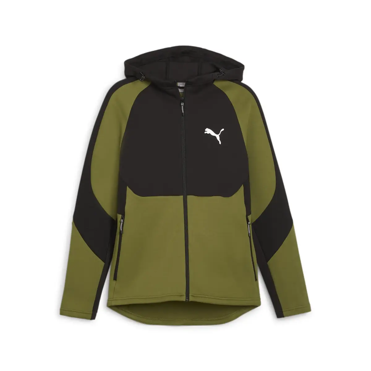 Puma EVOSTRIPE Full-Zip Hoodie DK Yeşil Erkek Sweatshirt