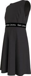 Calvin Klein LOGO TAPE PUNTO SLEE Kadın Siyah Elbise