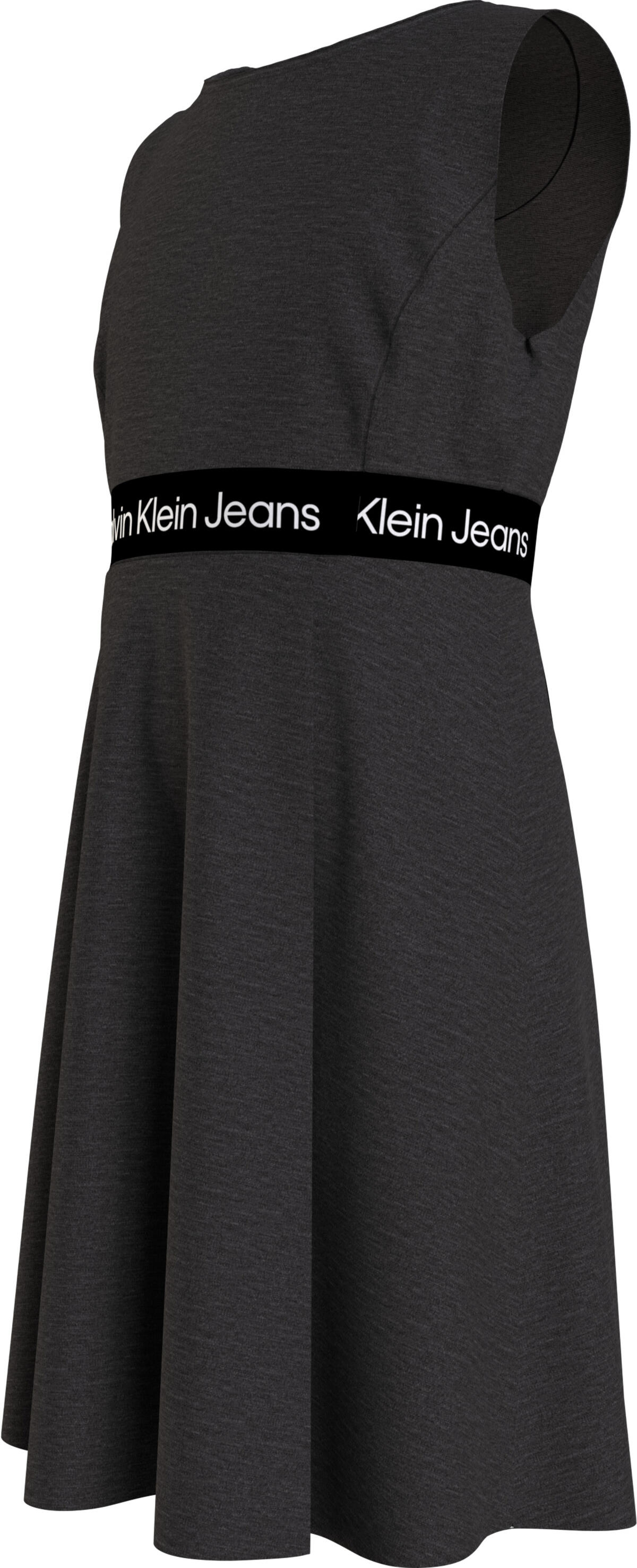 Calvin Klein LOGO TAPE PUNTO SLEE Kadın Siyah Elbise