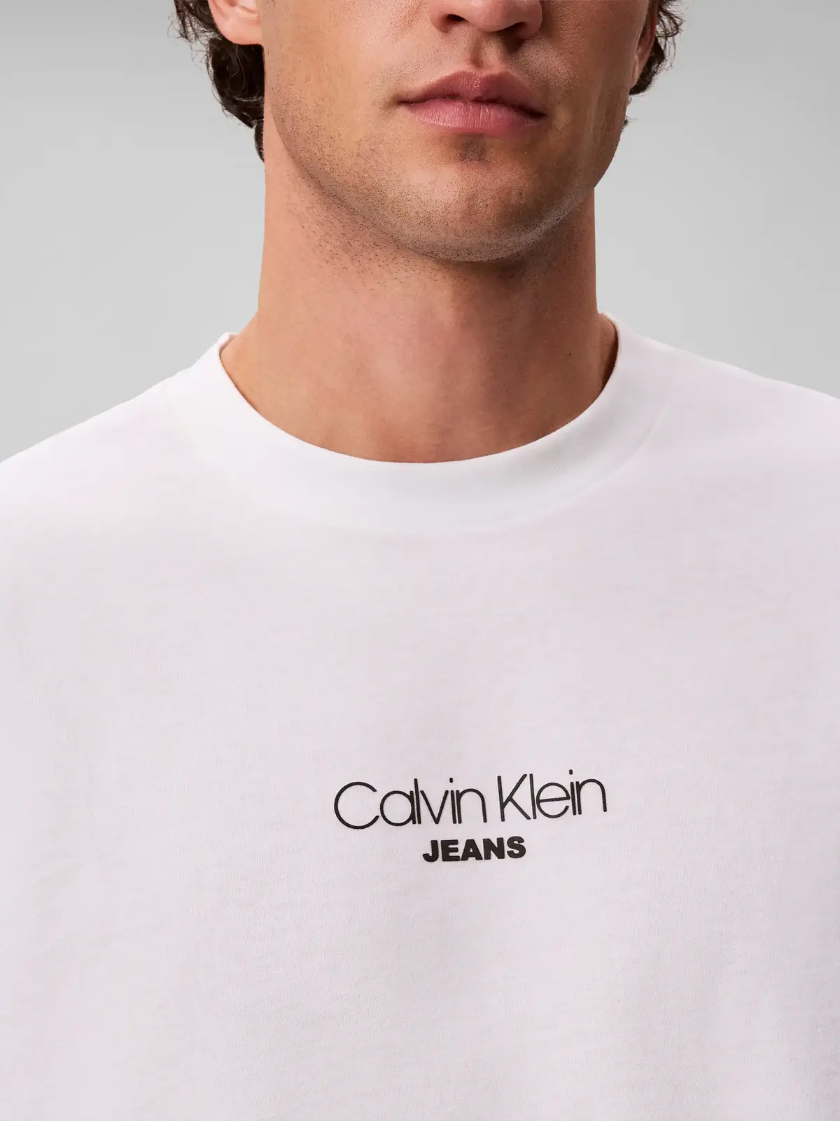 Calvin Klein SS 20S ACID WASH GRA Beyaz Erkek Tişört