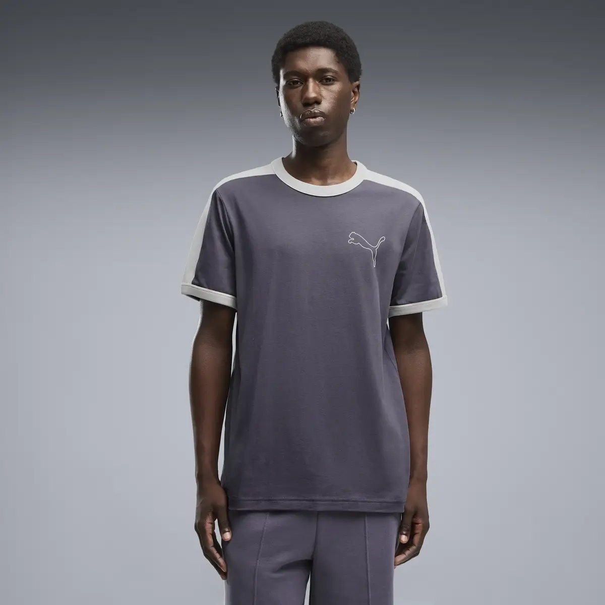 PUMA T7 Ringer Tee Mavi Erkek T-Shirt