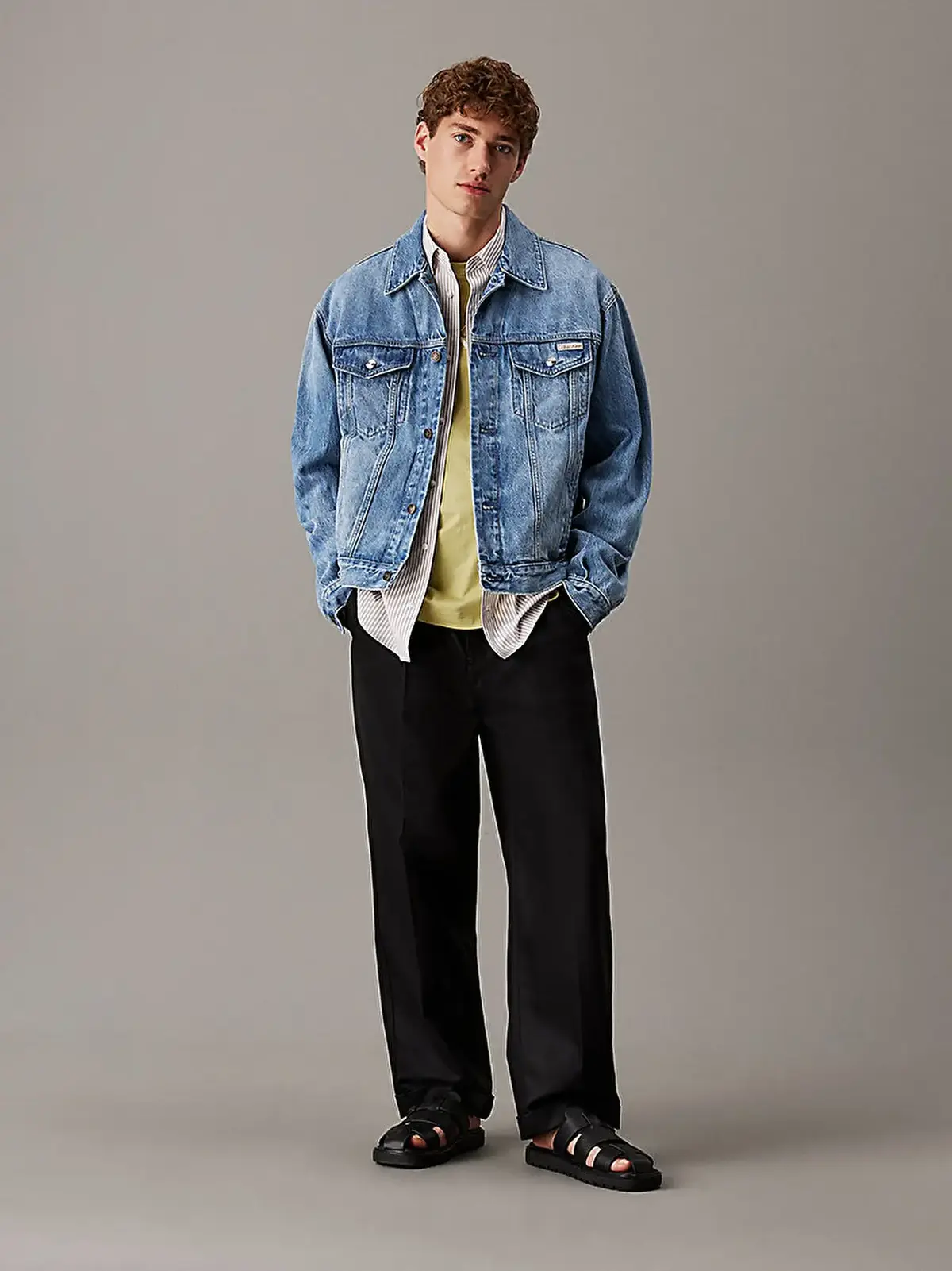 Calvin Klein 90S CK ICON 94 TRUCKER Mavi Erkek Kot Ceket Calvin Klein 90S CK ICON 94 TRUCKER Mavi Erkek Kot Ceket