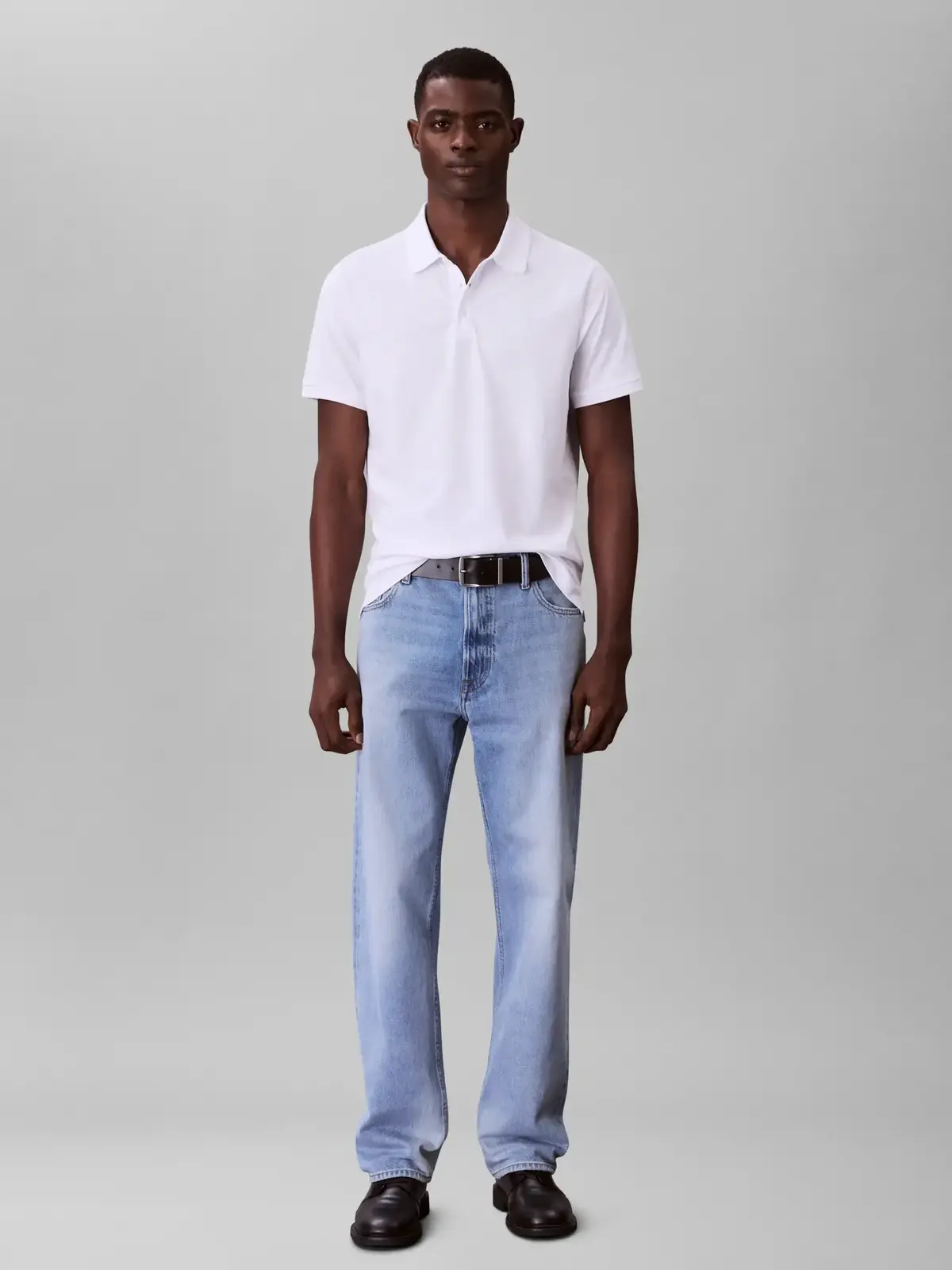Calvin Klein SS SMOOTH COTTON SOL, YAA Beyaz Erkek T-Shirt & Polo