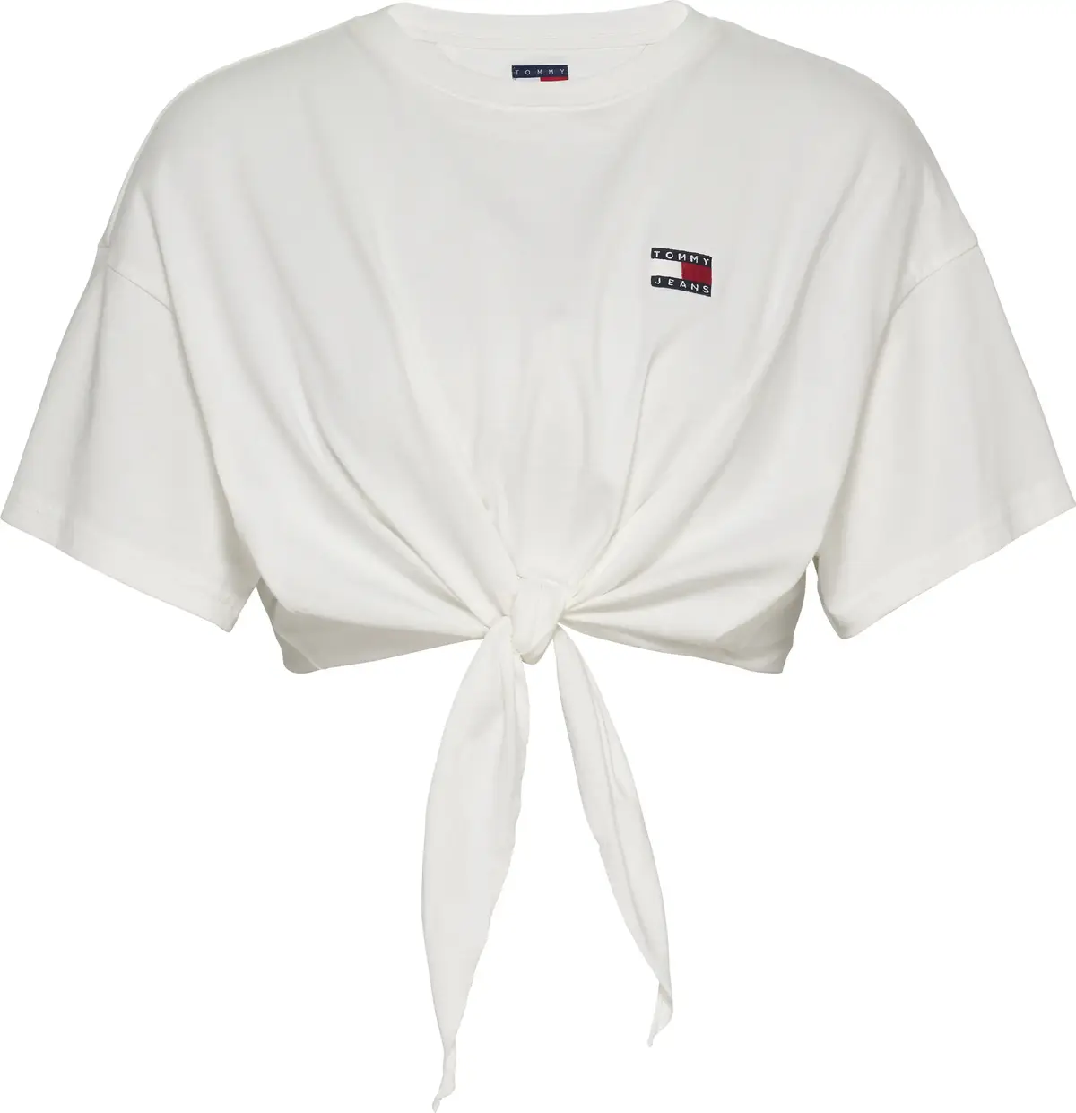 Tommy Hilfiger TJW REG WAIST TIE BA, YBL Beyaz Kadın T-Shirt & Polo