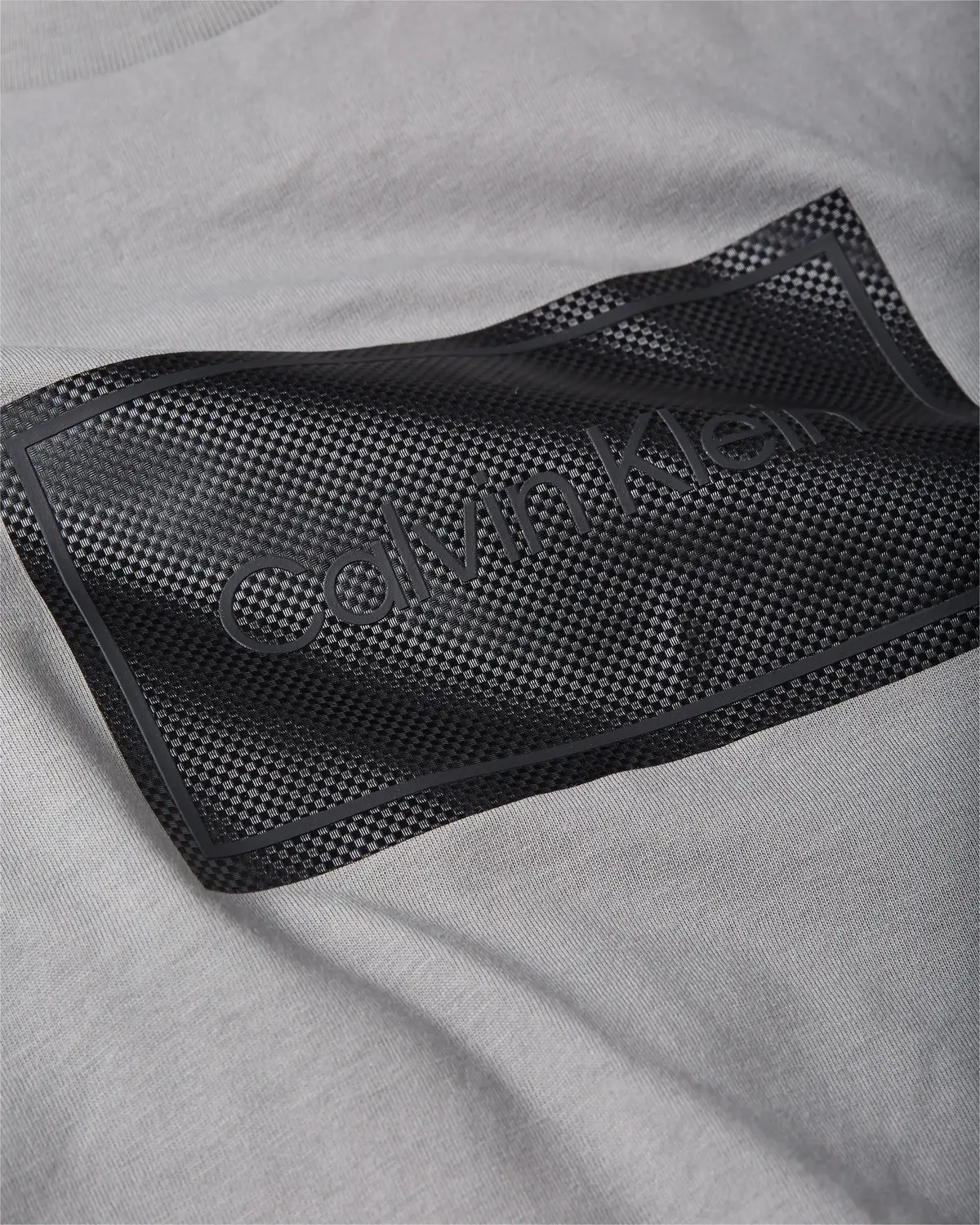 Calvin Klein TEXTURED LOGO BOX C Erkek Gri T-Shirt