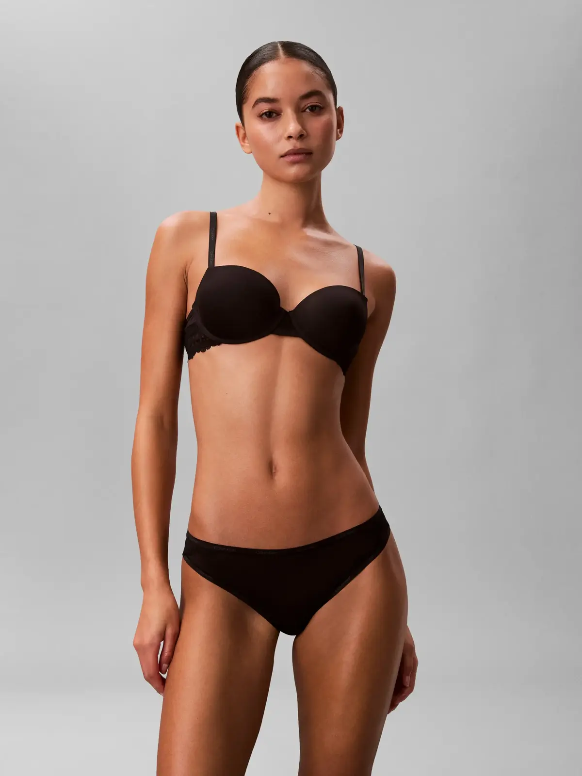 Calvin Klein LIGHTLY LINED BALCON Siyah Balenli Sütyen