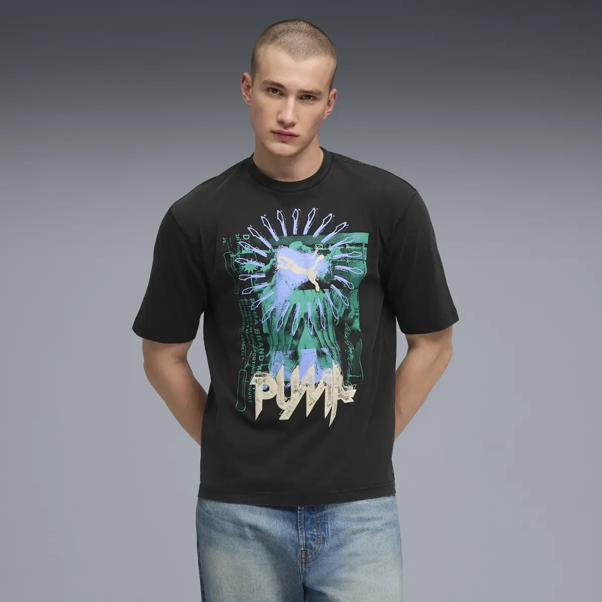 Puma GRAPHIC Tee Siyah Erkek T-Shirt