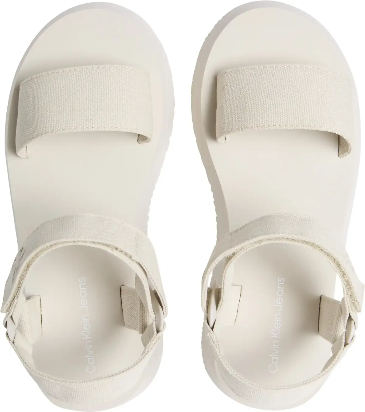 Calvin Klein SANDAL VELCRO WEBBIN, AEO Krem Kadın Terlik