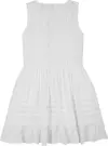 Tommy Hilfiger EMBROIDERED COTTON D, YBR Beyaz Kız Çocuk Elbise-Etek