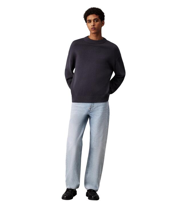 Calvin Klein COTTON WOOL CREW NEC, BAN Siyah Erkek Kazak