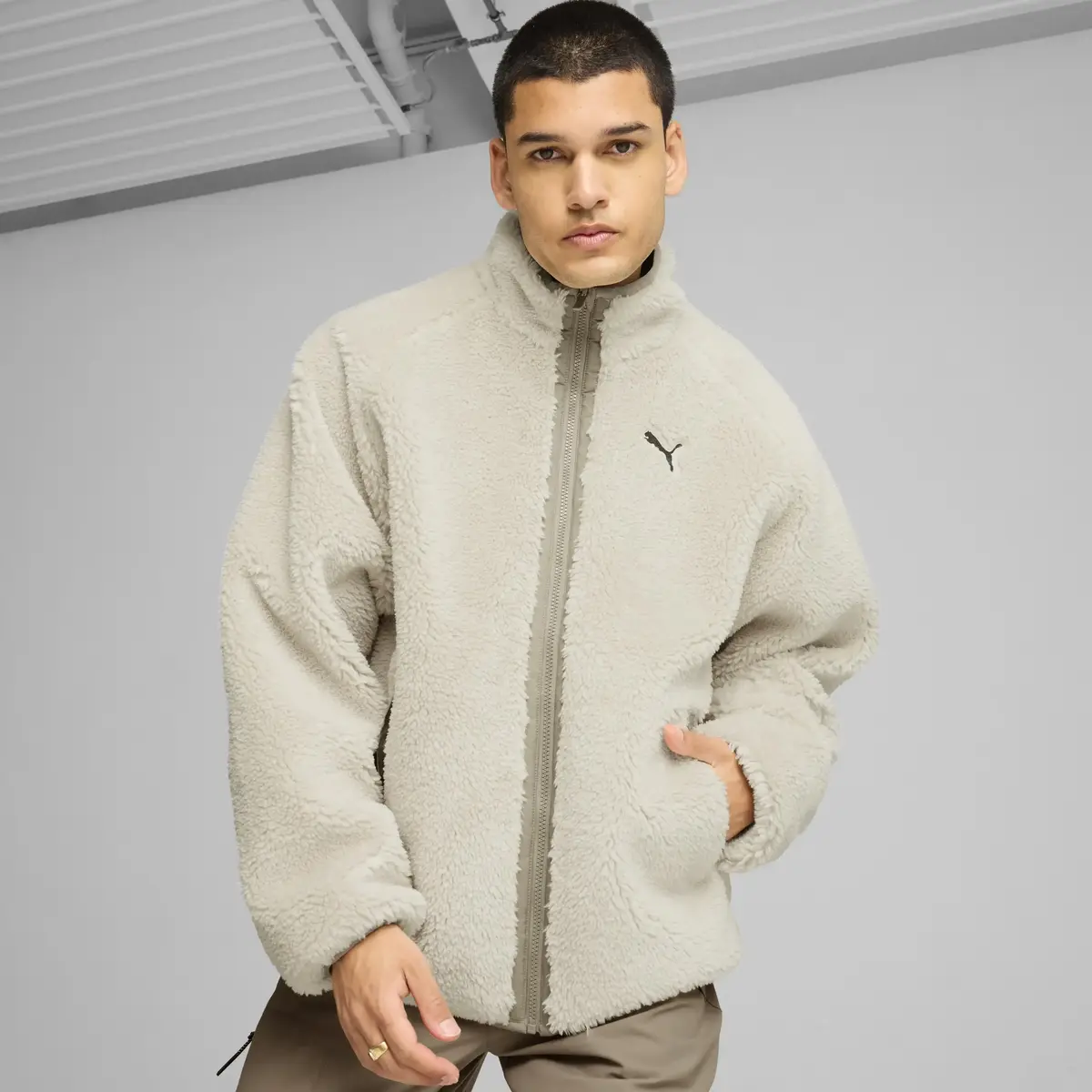 Puma Reversible Sherpa Jacket Kırık Beyaz Erkek Şişme Mont