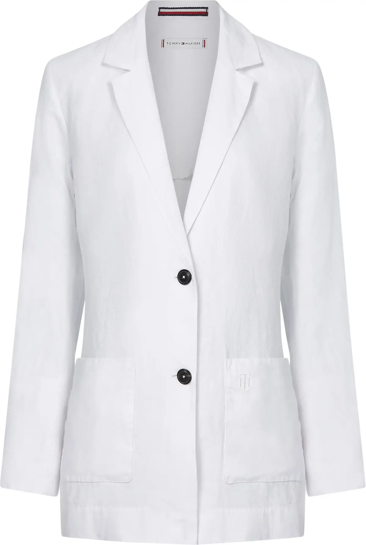 Tommy Hilfiger LINEN RELAXED SB BLA Kadın Beyaz Blazer