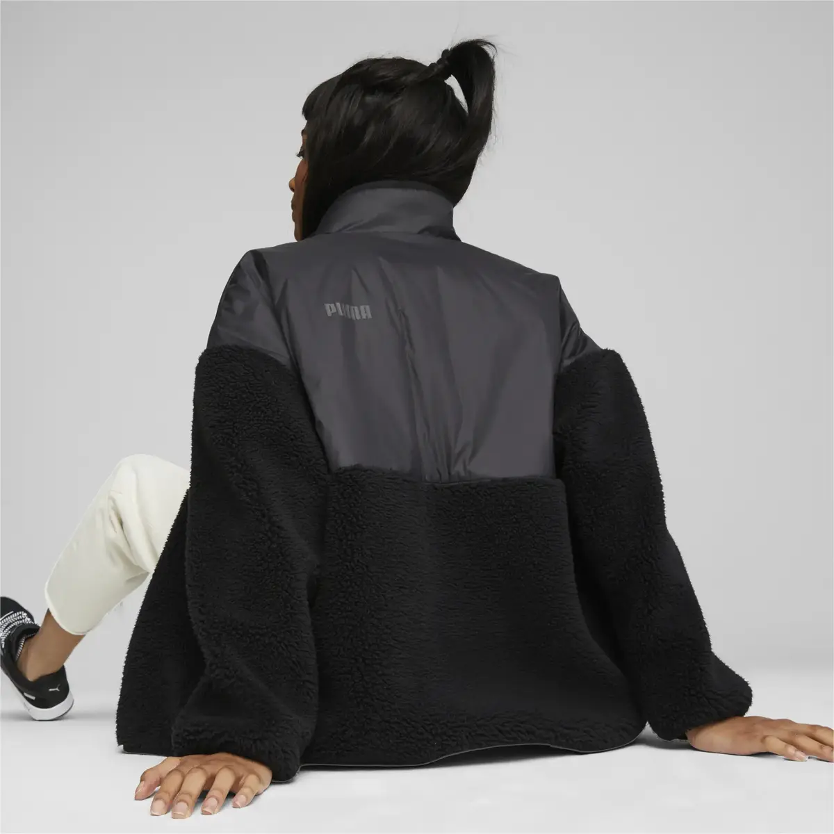 Puma Sherpa Hybrid Jacket Siyah Kadın Polar Ceket