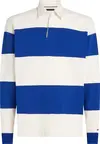 Tommy Hilfiger BLOCKING RUGBY SHIRT Erkek Mavi Polo Sweatshirt
