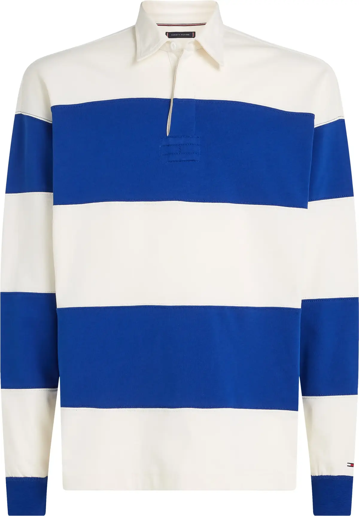 Tommy Hilfiger BLOCKING RUGBY SHIRT Erkek Mavi Polo Sweatshirt