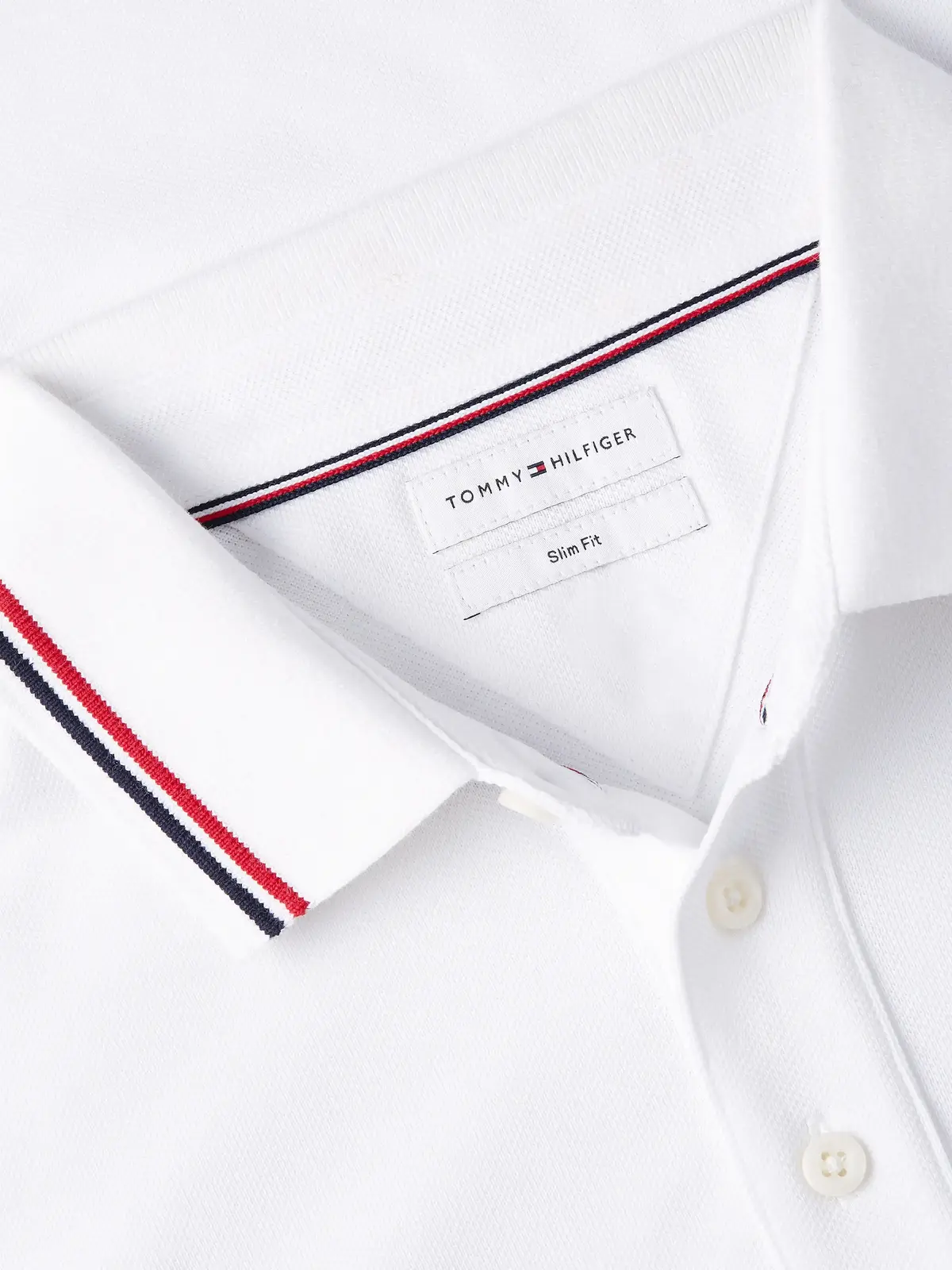 Tommy Hilfiger TIPPED SLIM FIT POLO, YBR Beyaz Erkek T-Shirt & Polo