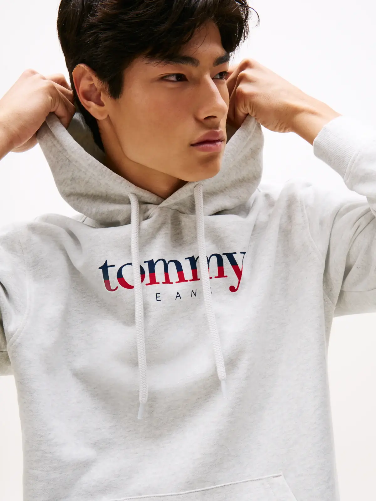 Tommy Hilfiger TJM REG DNA HOODIE Gri Erkek Kapüşonlu Regular Fit Sweatshirt