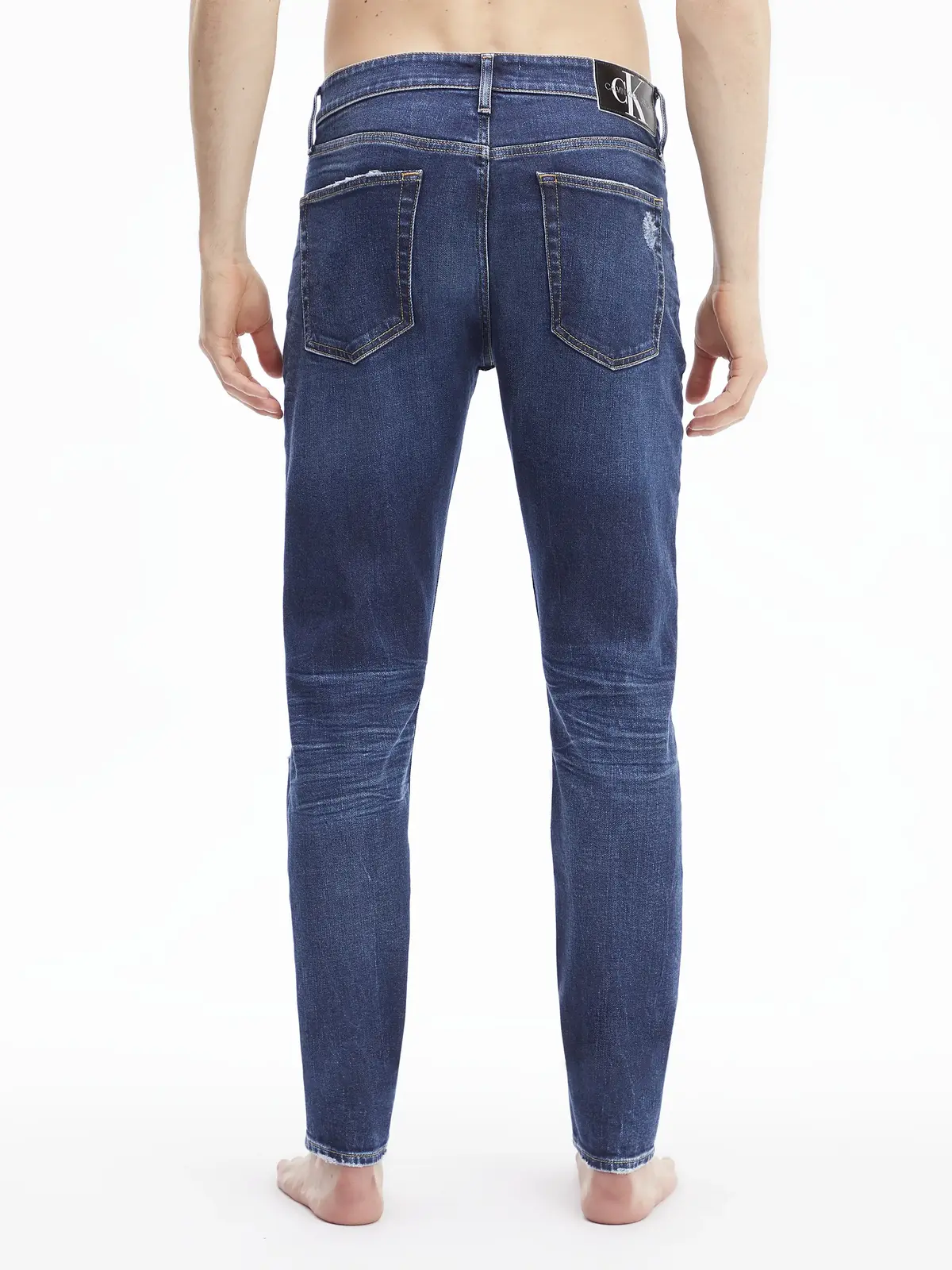 Calvin Klein SLIM TAPER Erkek mavi Kot Pantolon