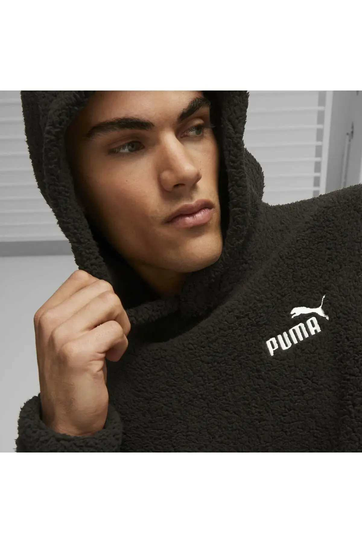 Puma ESS ELEVATED Sherpa Hoodie Siyah Erkek Hoodie