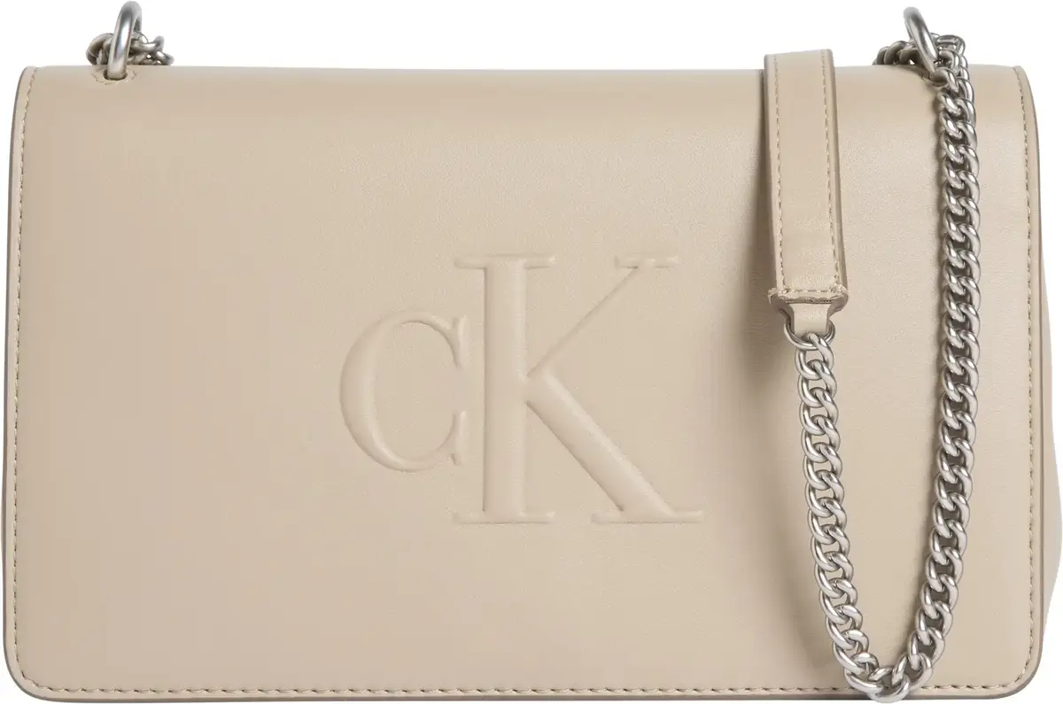 Calvin Klein SCULPTED EW FLAP25 S, PBF Bej Kadın Çanta & Cüzdan
