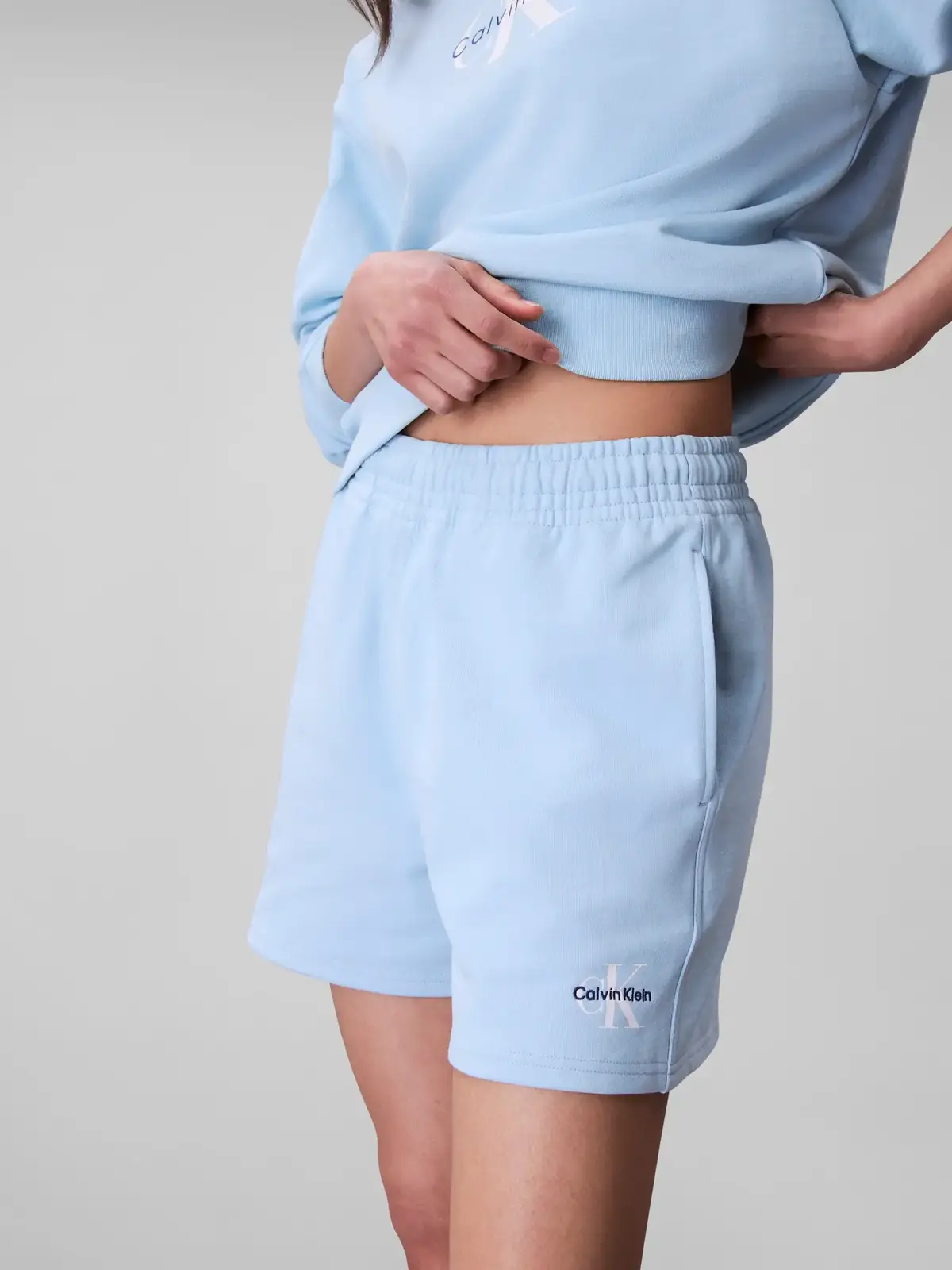 Calvin Klein MONOLOGO FRENCH TERR, VE0 Mavi Kadın Şort