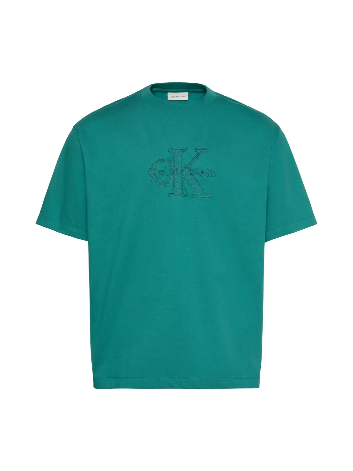 Calvin Klein SS 16S LINEN APPLIQU, 8ZU Yeşil Erkek T-Shirt