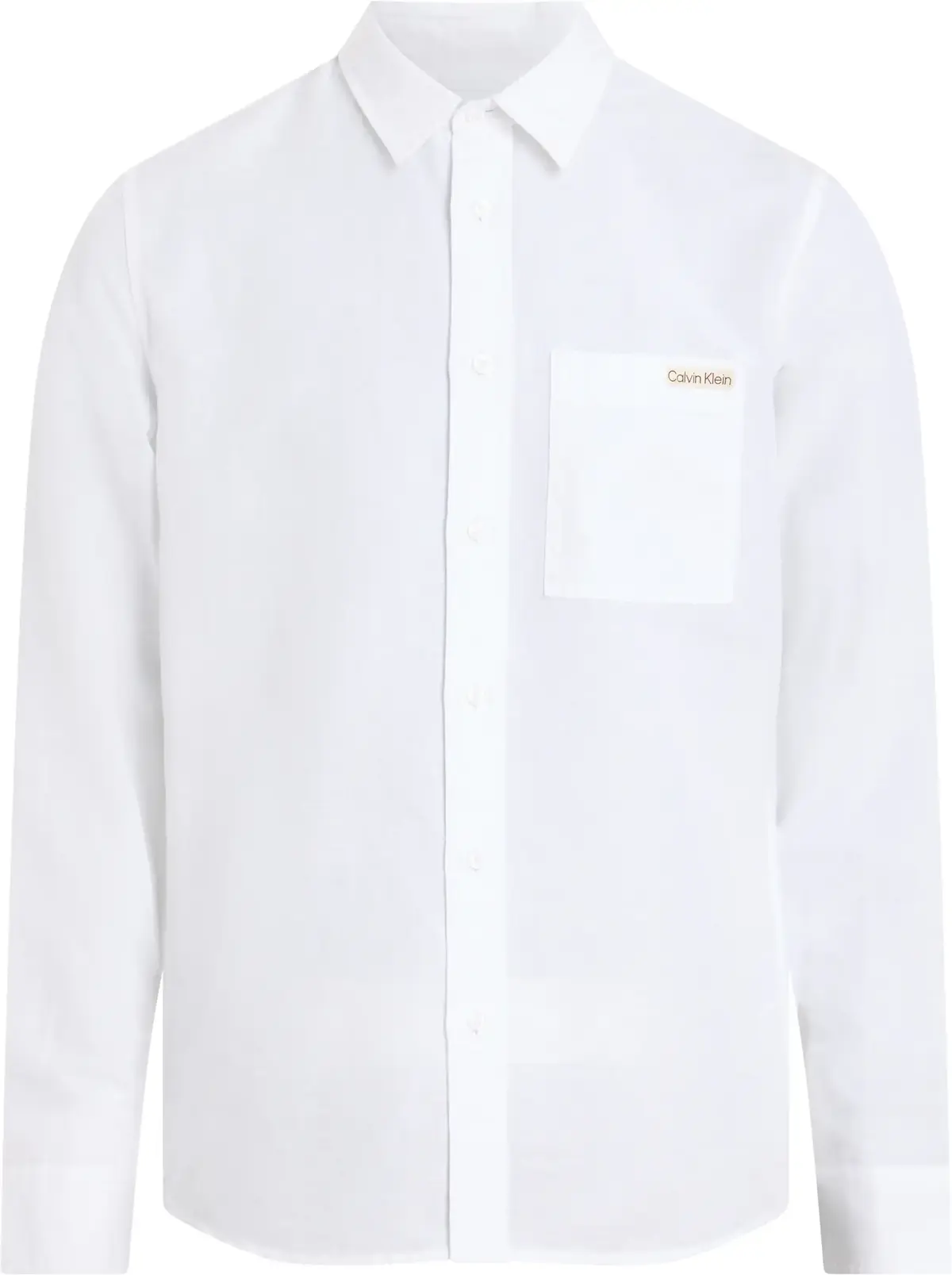 Calvin Klein LINEN COTTON SHIRT, YAF Beyaz Erkek Gömlek