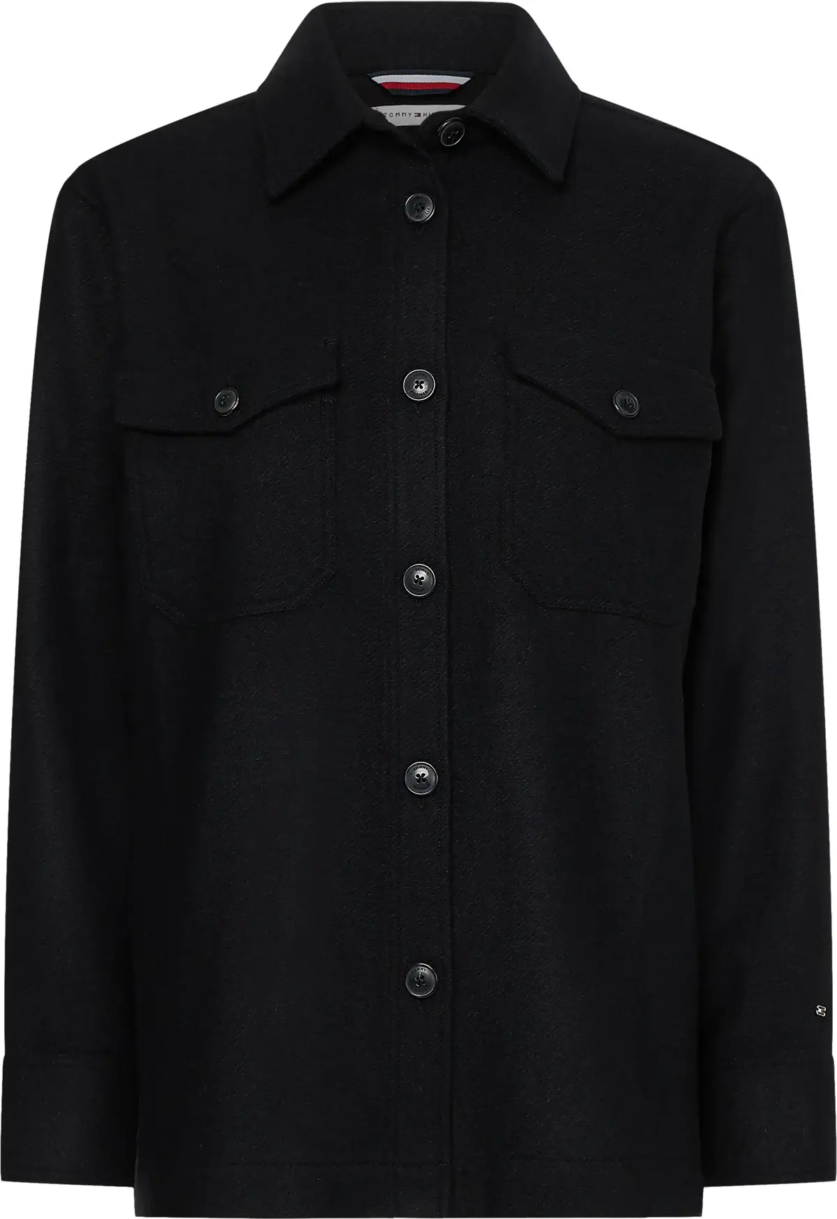 Tommy Hilfiger WOOL BLEND SHACKET Kadın Siyah Blazer