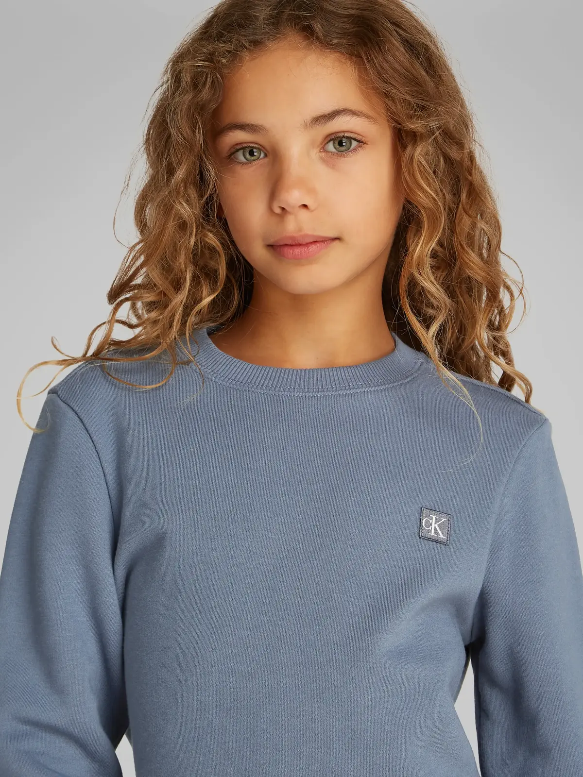 Calvin Klein MONO MINI BADGE REG Mavi Çocuk Sweatshirt