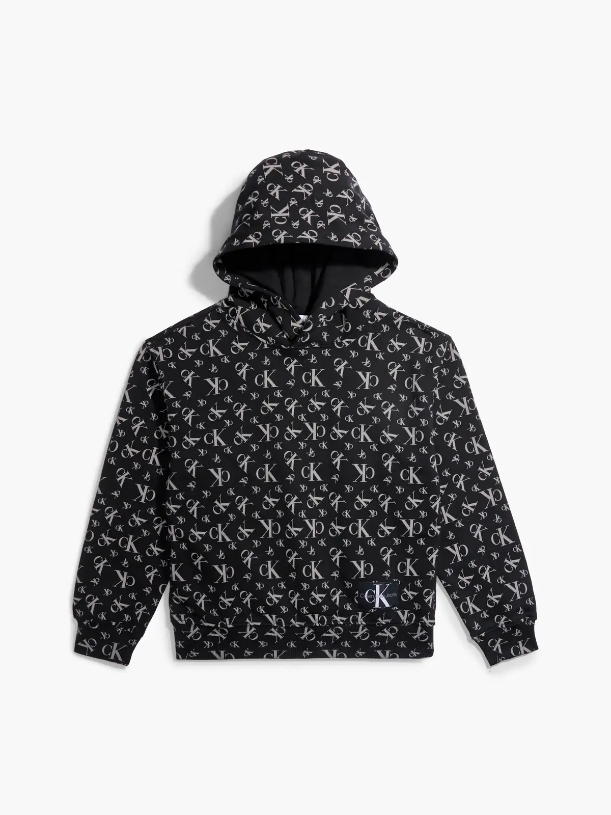 Calvin Klein MONOGRAM GRID AOP HO Erkek Siyah Hoodie
