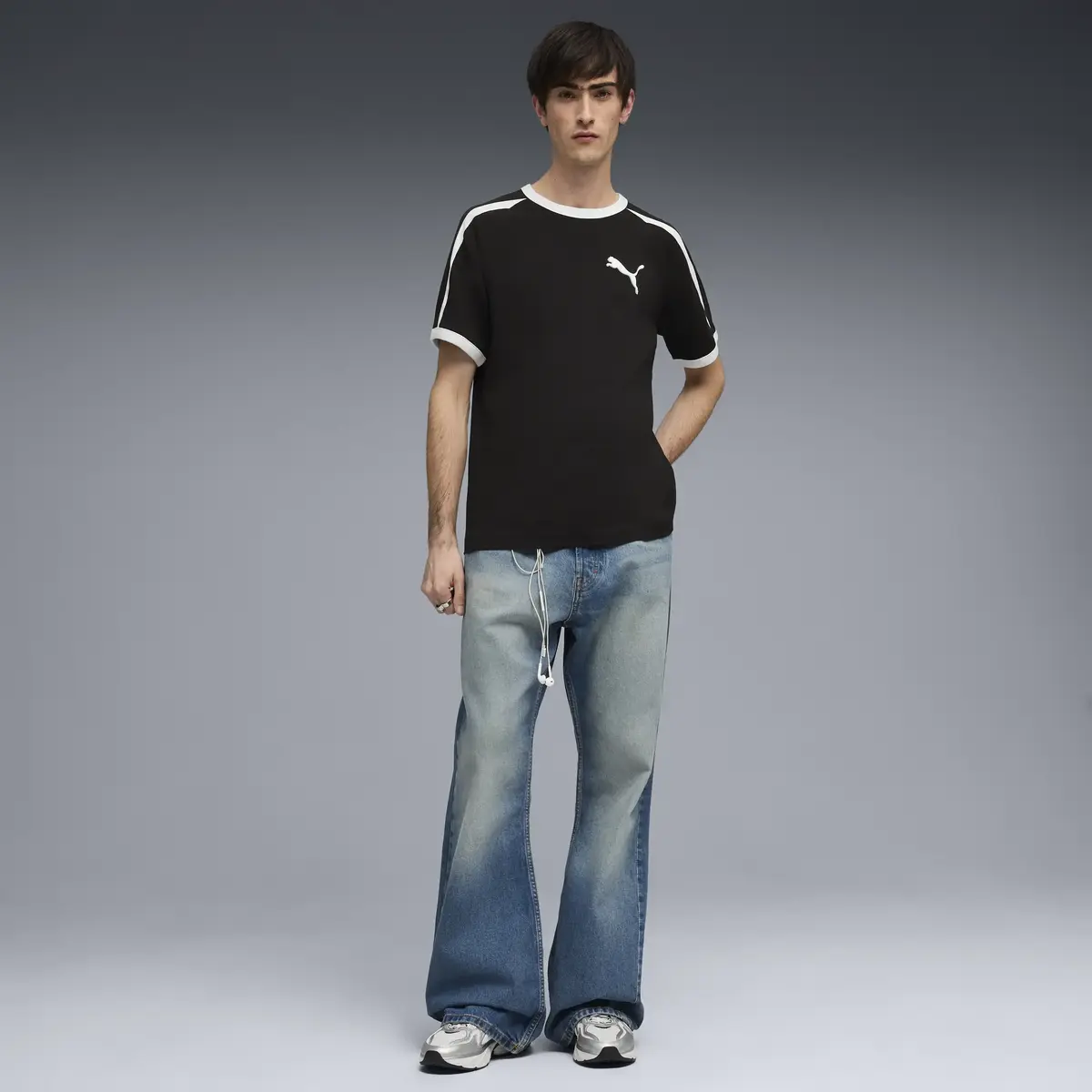 Puma T7 Ringer Tee Siyah Erkek T-Shirt & Polo