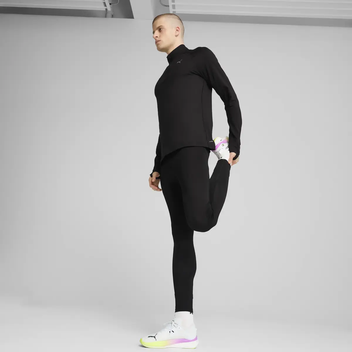 PUMA RUN VELOTY CLDSPN 1/4 ZIP M Siyah Erkek T-Shirt