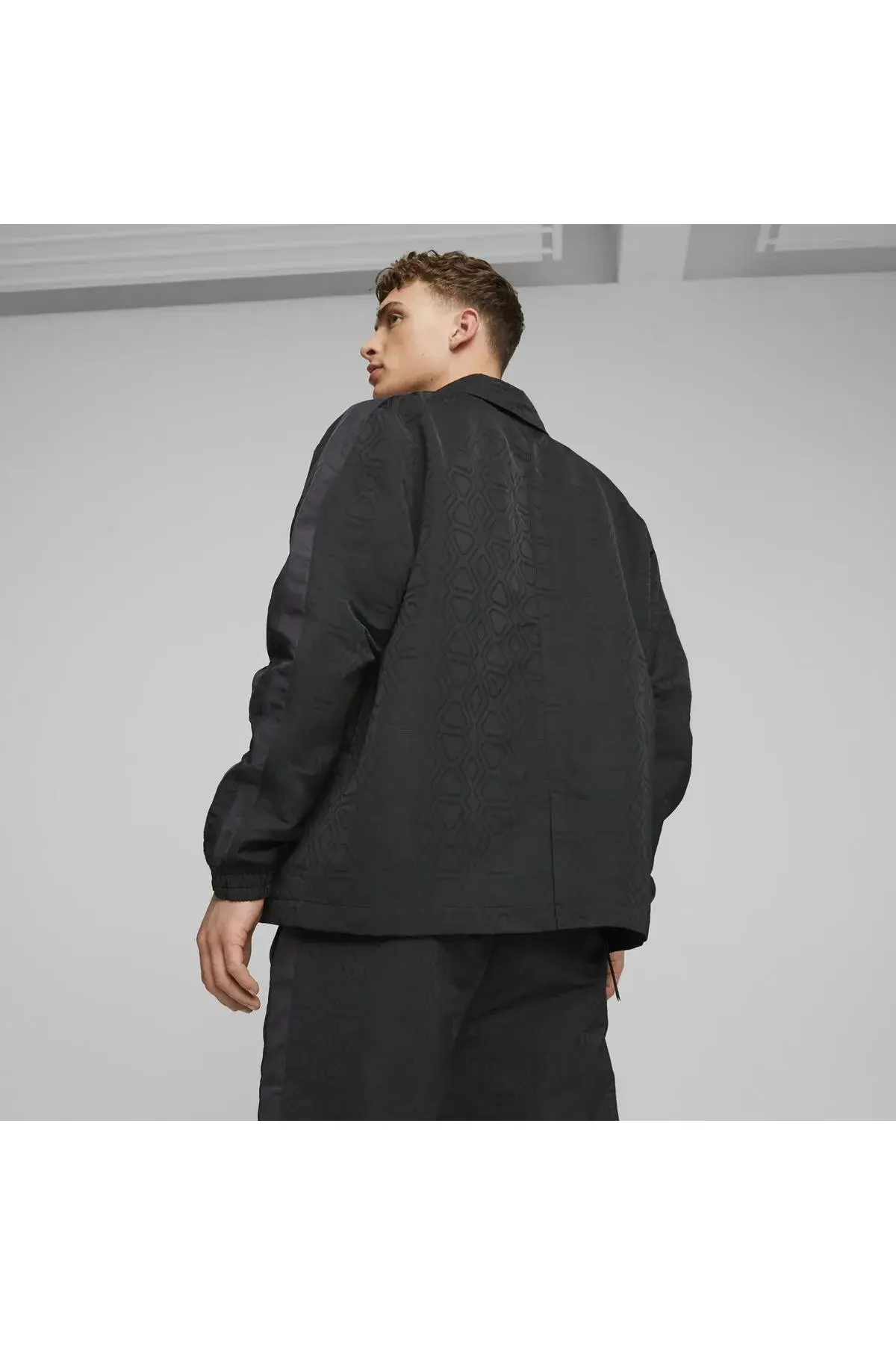Puma LUXE SPORT T7 Woven AOP Jacket Siyah Erkek Fermuarlı Sweatshirt