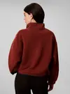 Calvin Klein SHERPA 1/4 ZIP CONTR, XWB Bordo Kadın Sweatshirt