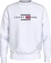 Tommy Hilfiger HILFIGER FLAG EMBRO Erkek Beyaz Sweatshirt