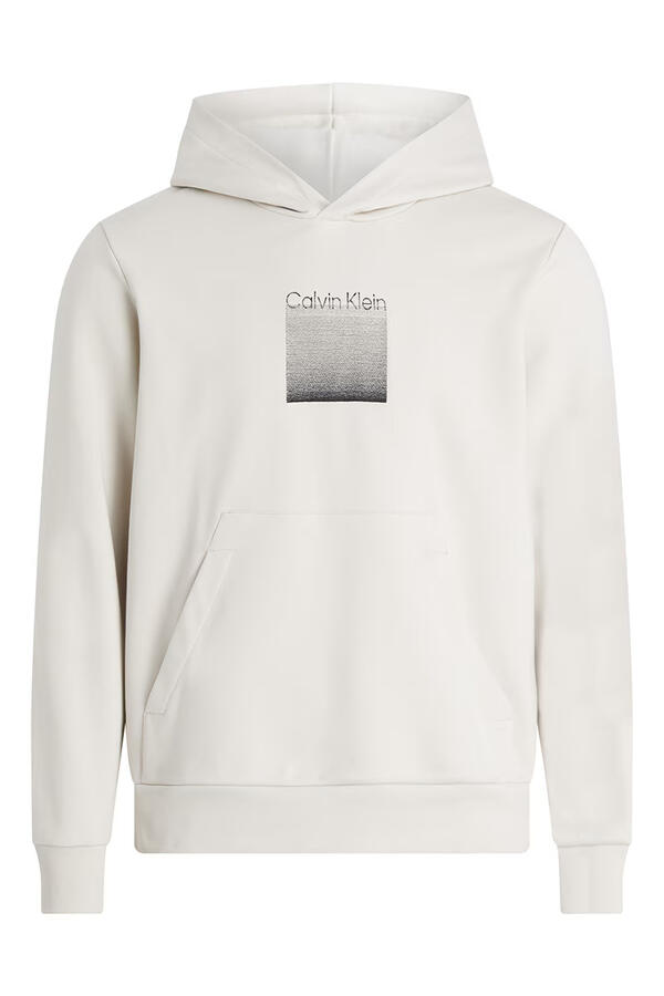 Calvin Klein OMBRE EMBROIDERED LO, ACE Krem Erkek Hoodie