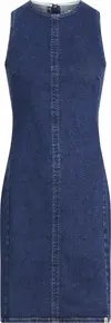 Calvin Klein MINI COLUMN DENIM DR, 1BJ Lacivert Kadın Elbise-Etek